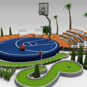 basketball basket ball 3d model