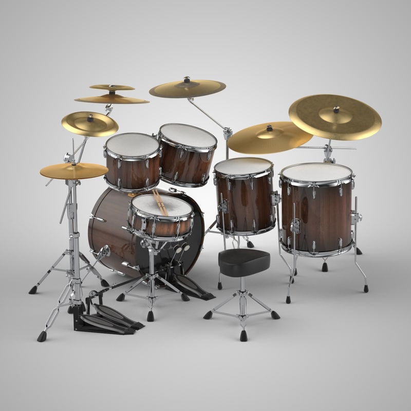 drum set percussion 3d max