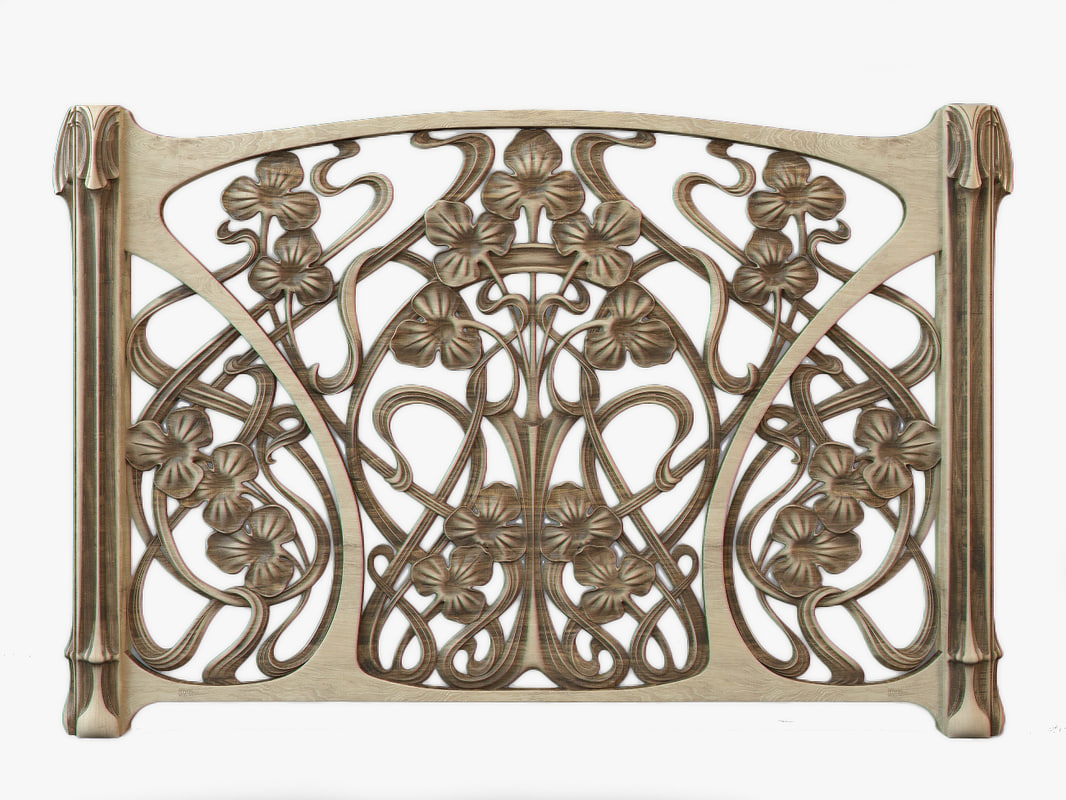 3d model art deco screen