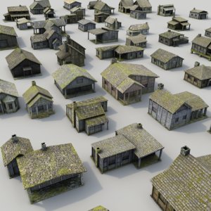 wooden buildings lost arabian 3d model