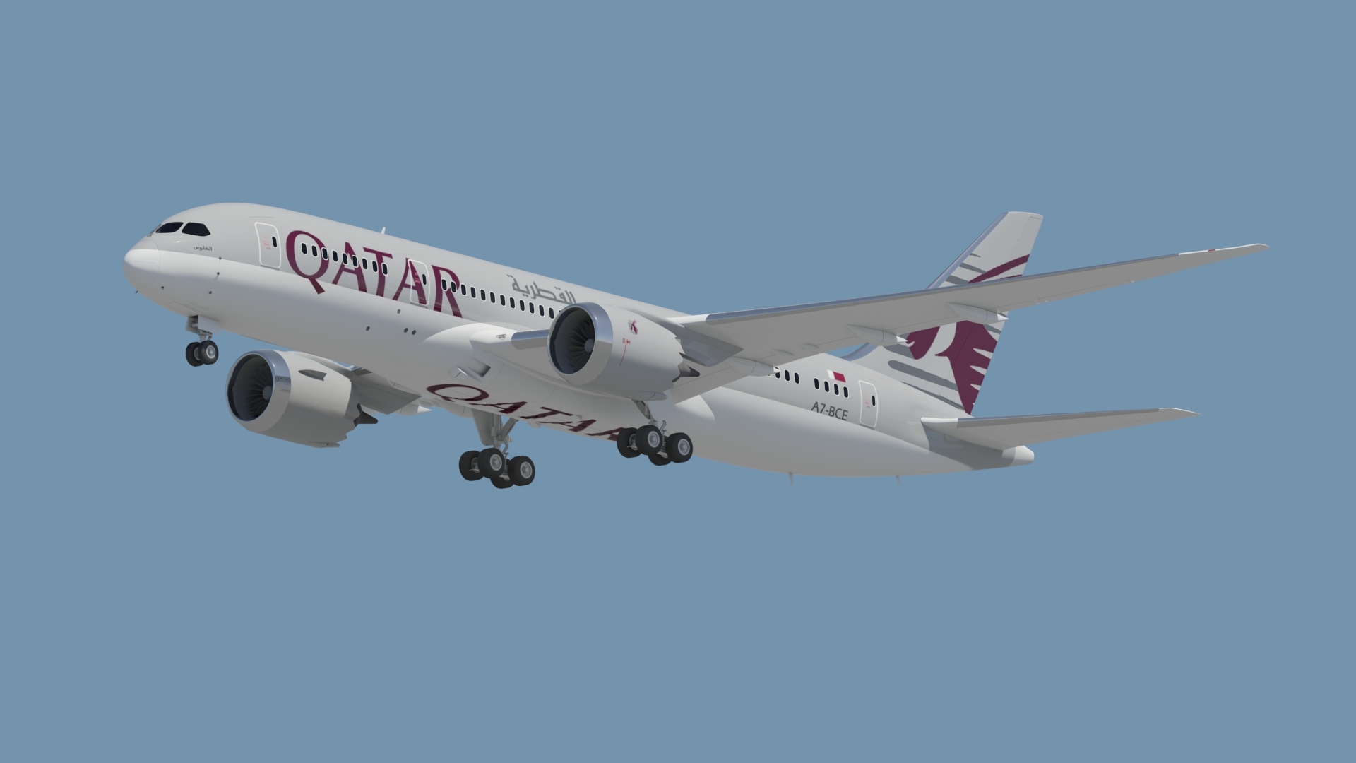 3d model b 787 qatar airways