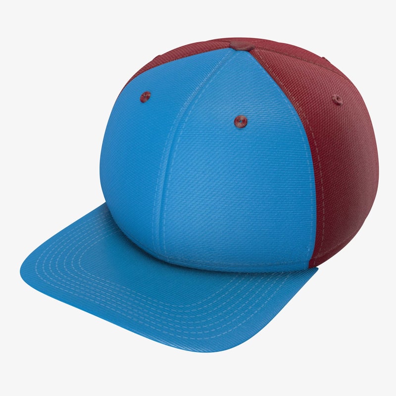 blue maroon baseball cap c4d