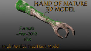 3d modeled tree hand nature model