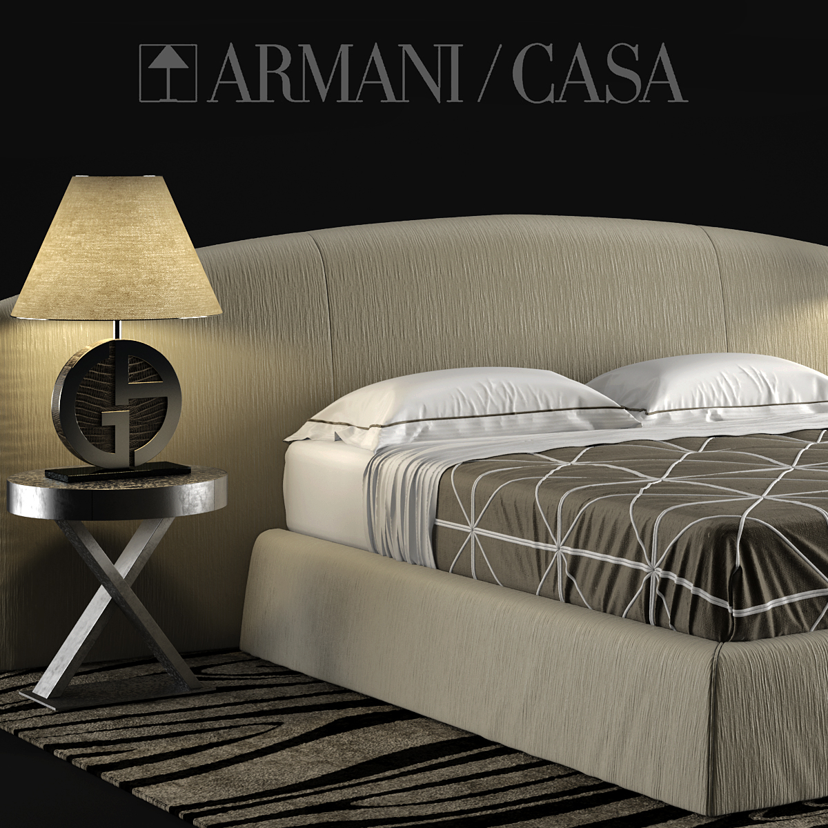 armani casa bed 3d max