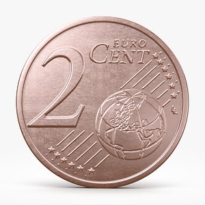 euro cent 3d obj