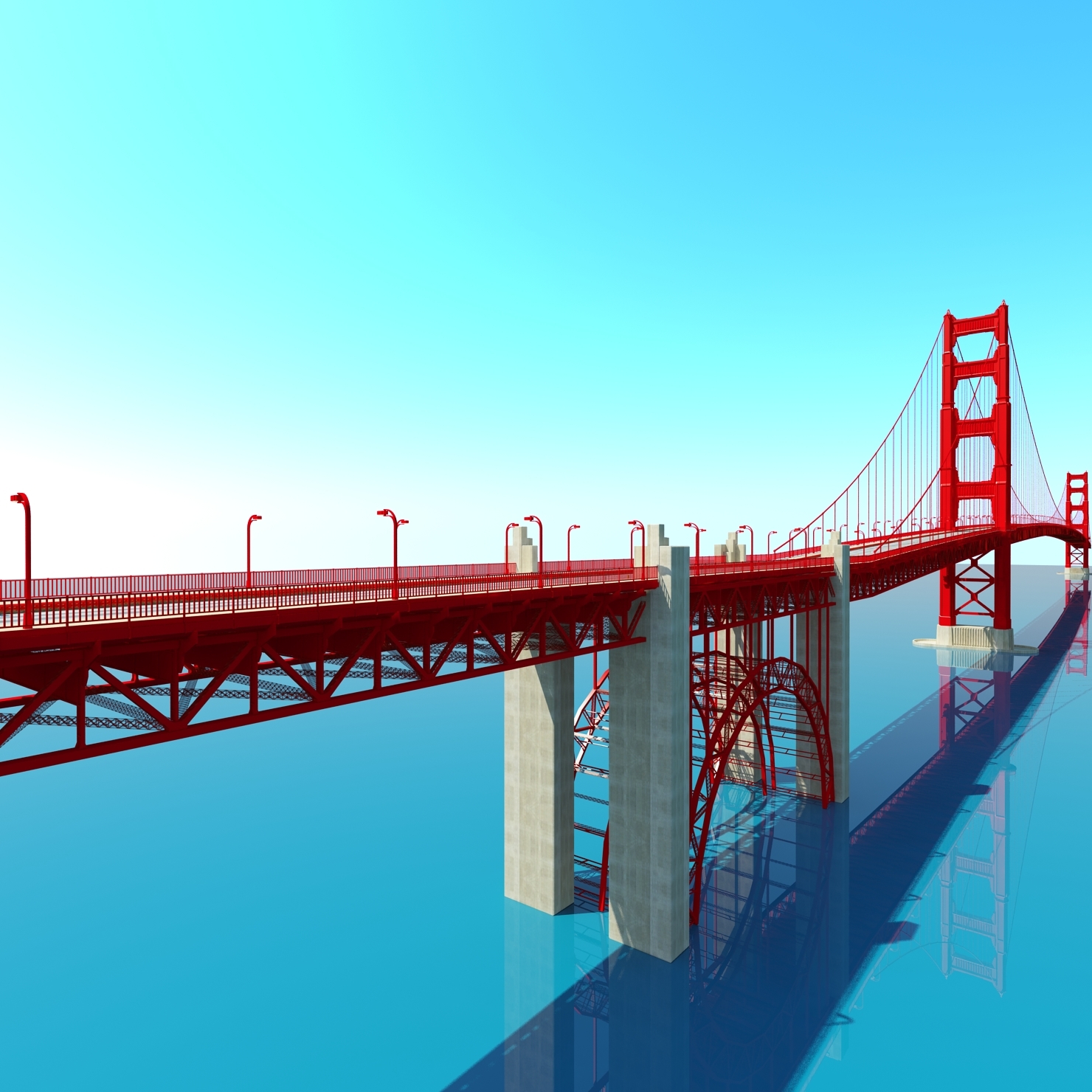 golden gate bridge 3d model