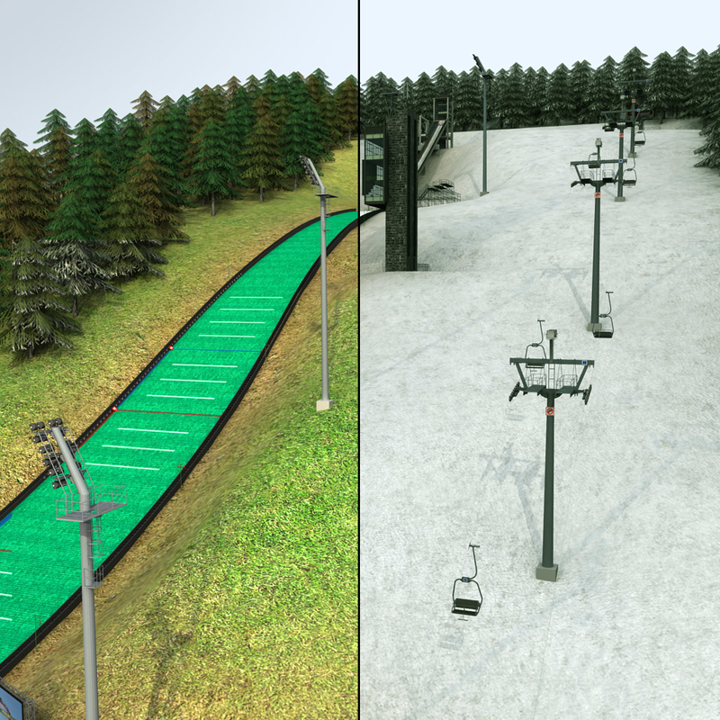 3d model ski jumping hill