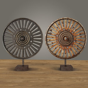 3ds max cast iron factory wheel