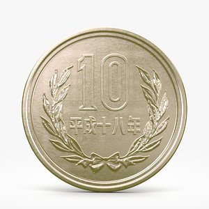 3d yen coin