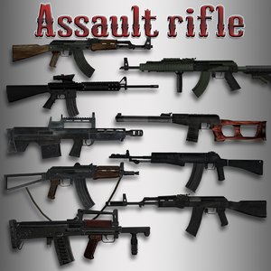 assault rifles 3d x