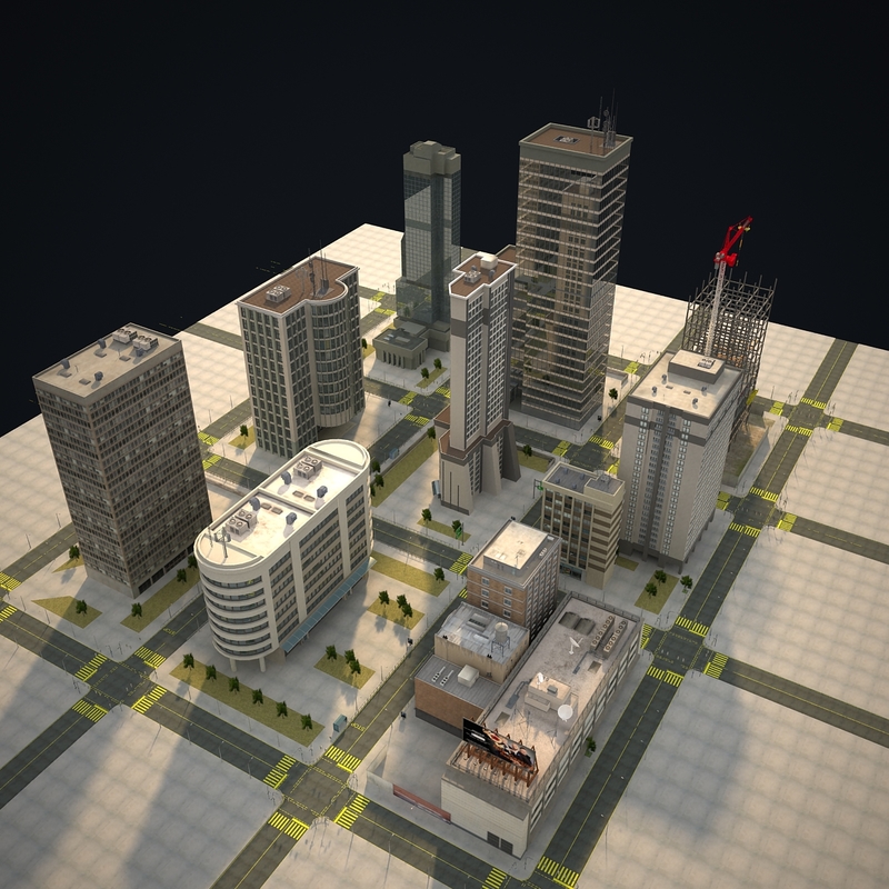 3d detroit city buildings model