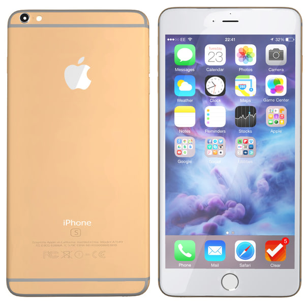 3d modelled iphone 6s gold model