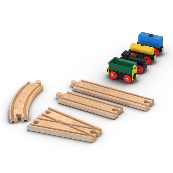 wooden toy train track 3d c4d