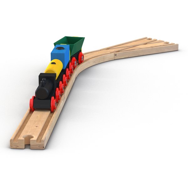 wooden toy train track 3d c4d