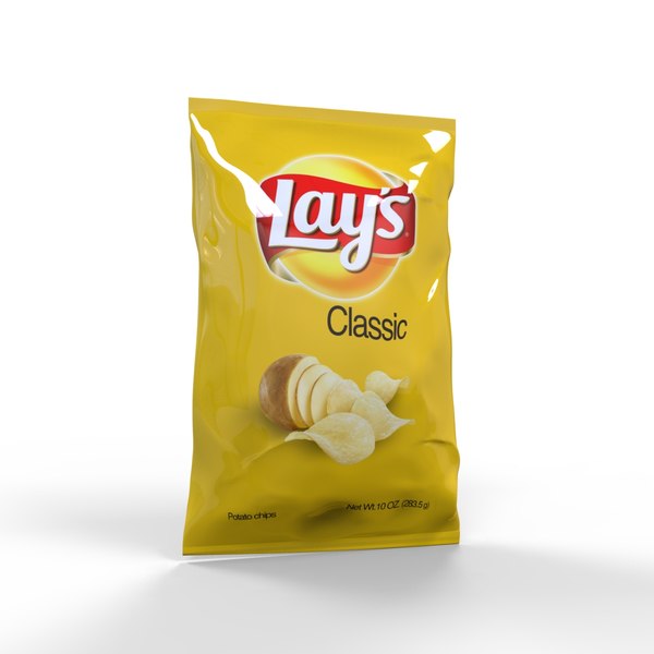 realistic chip bag 3d obj