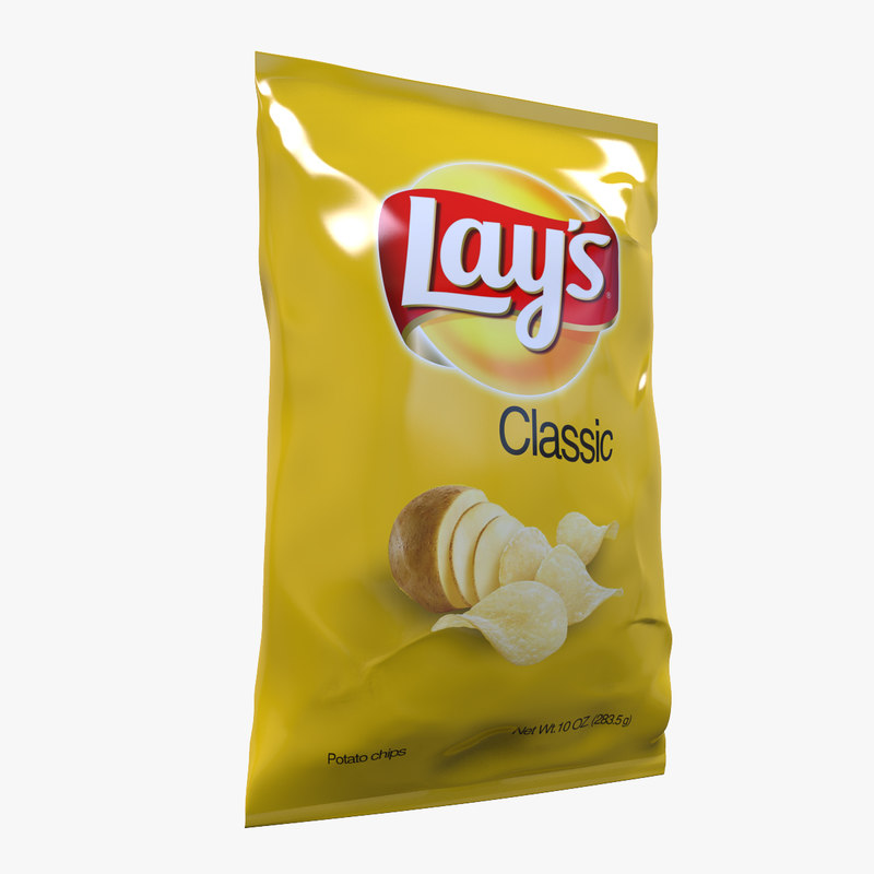 realistic chip bag 3d obj