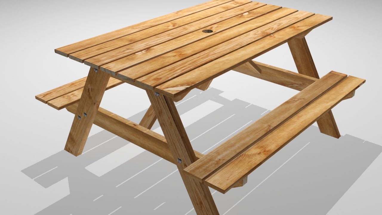 3d model picnic table