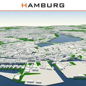 3d model hamburg cityscape