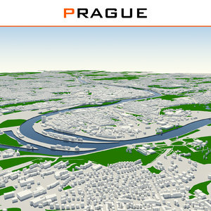 prague cityscape 3d dxf