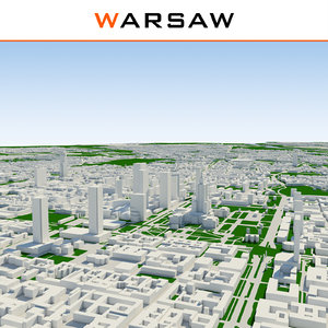 3d warsaw cityscape