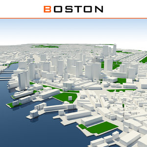 3d boston cityscape