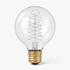 3ds max vintage spherical-shaped edison light bulb