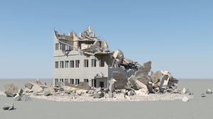 destroyed building 3d max