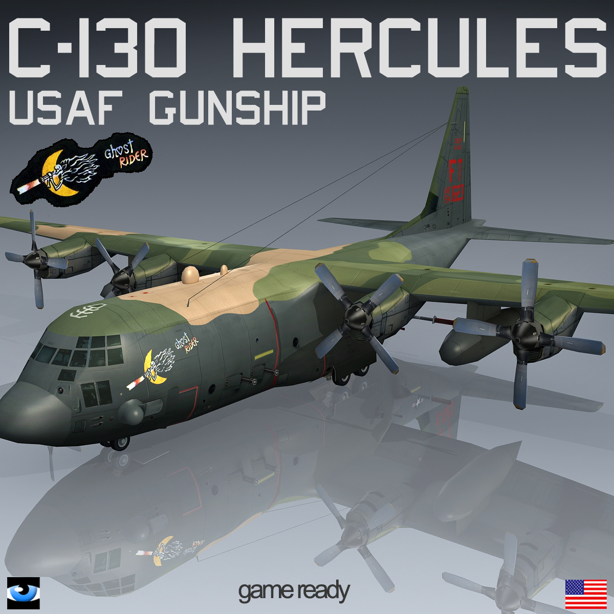 gunship ghost rider lockheed c-130 3d 3ds