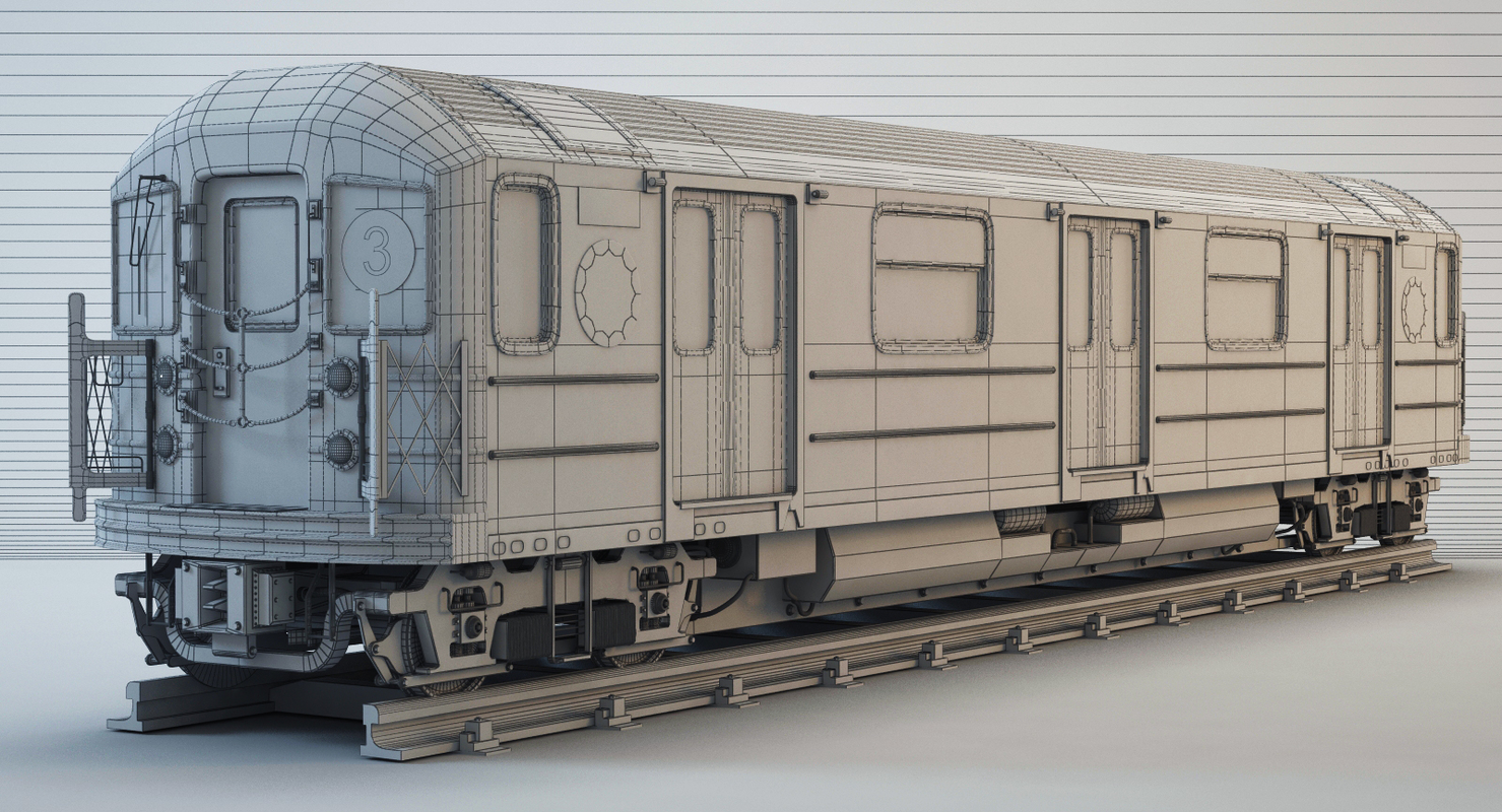 new york r62 subway train 3d model