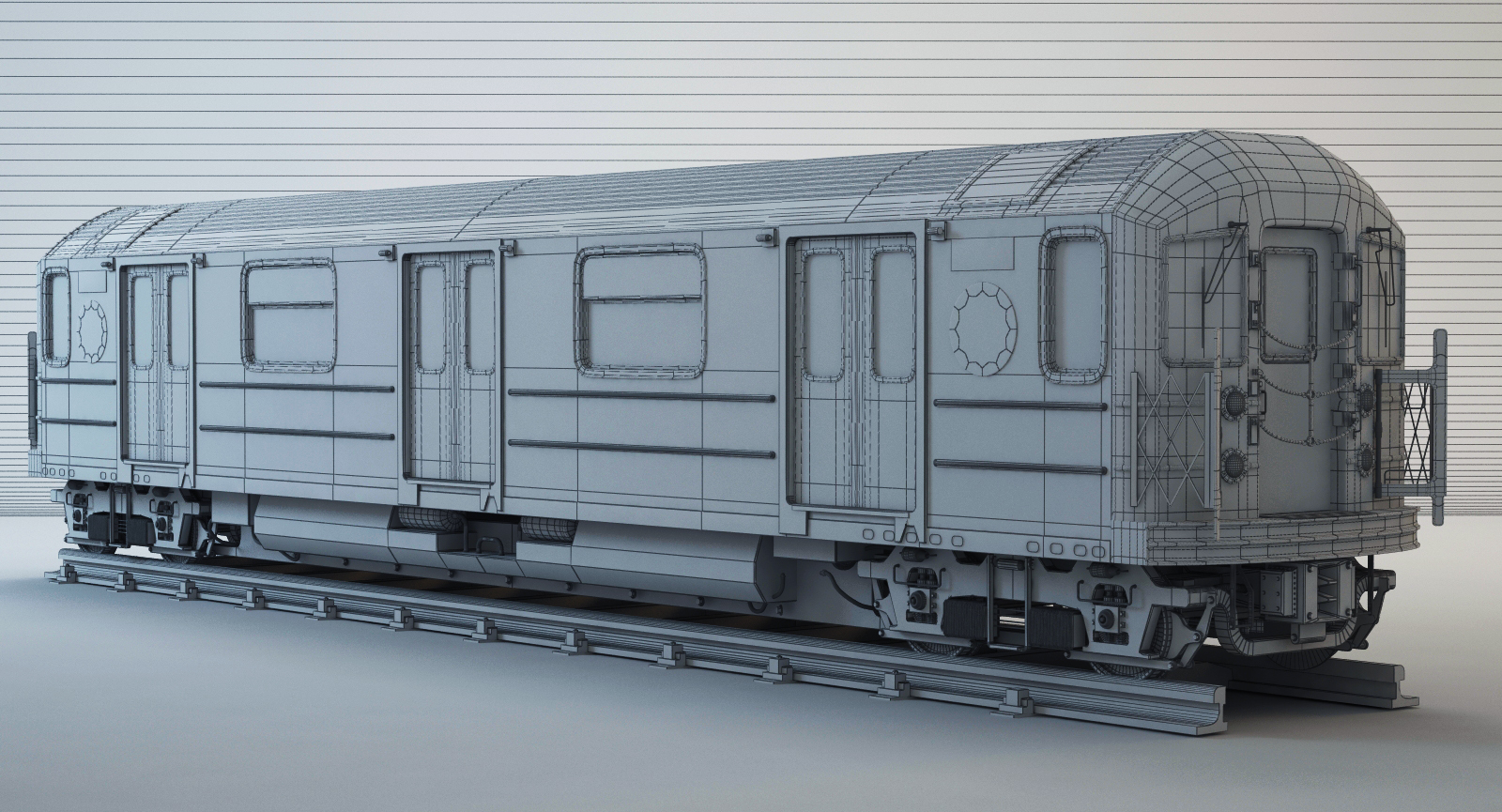 new york r62 subway train 3d model