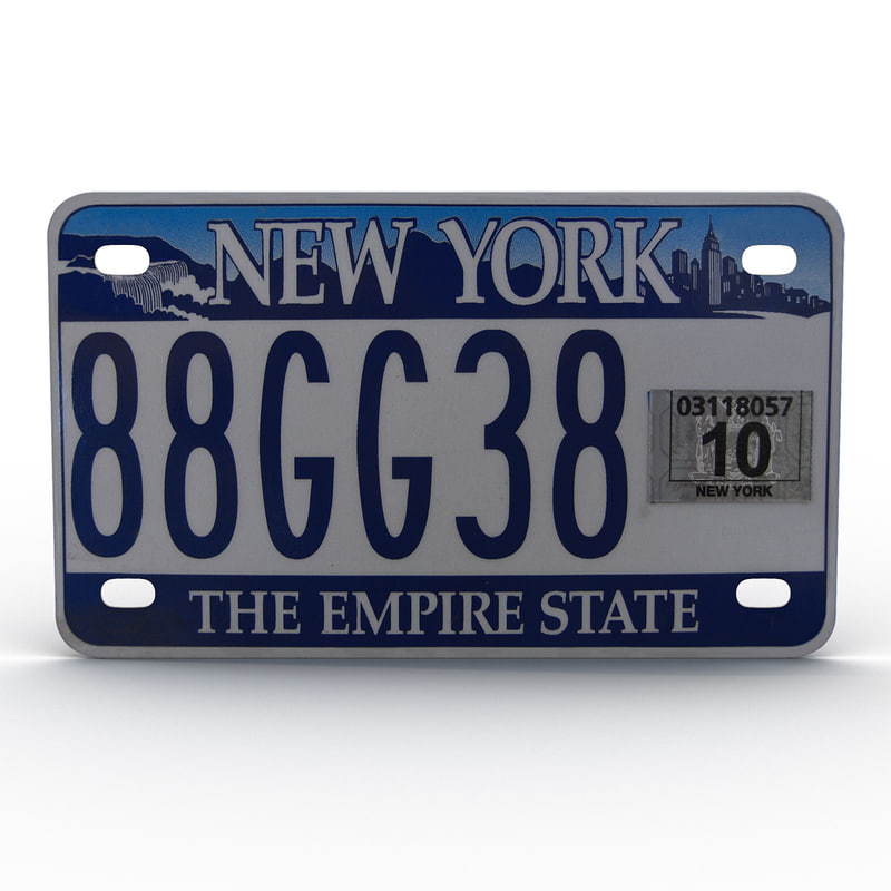 3d new york state license plate model