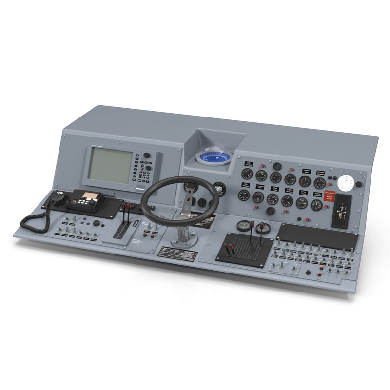 3d model military boat control panel