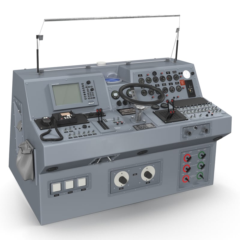 3d military boat control panel model