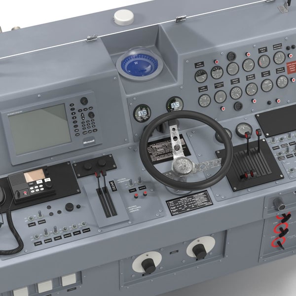 3d military boat control panel model