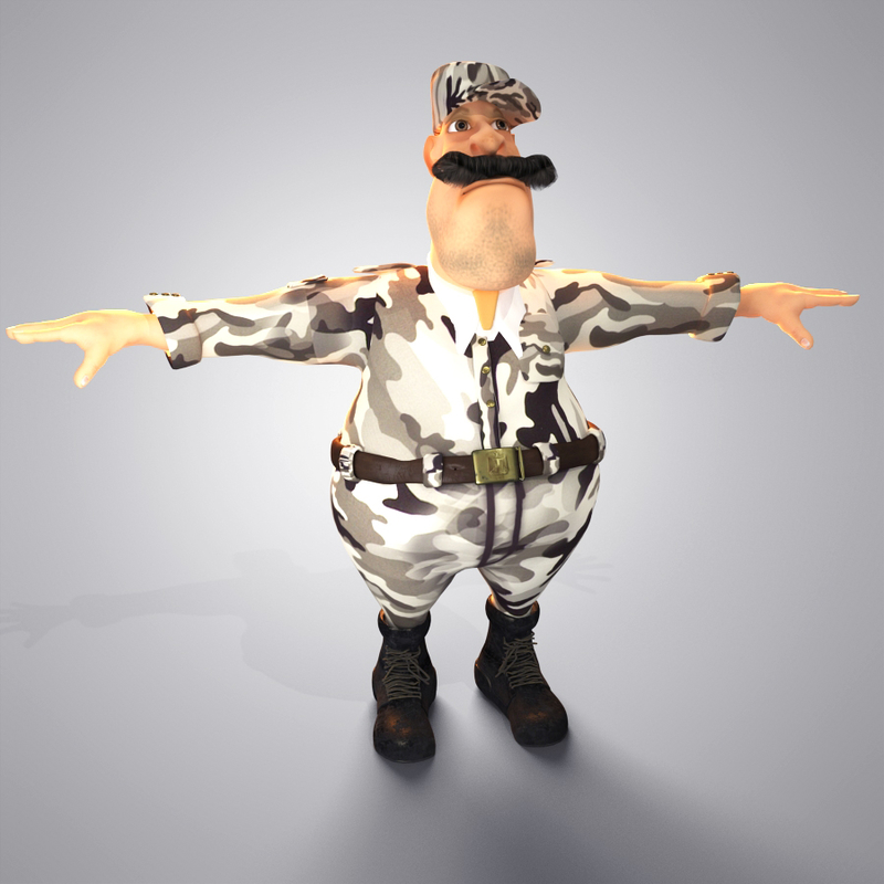 cartoon police man 3d model