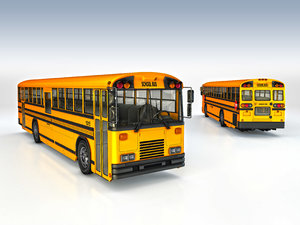 3d yellow school bus