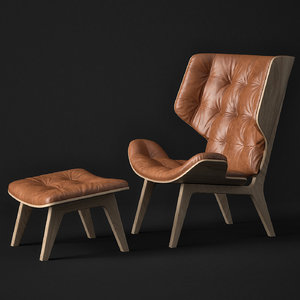 3d model mammoth chair norr11 ottoman