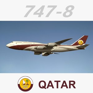 3d boeing 747-8 qatar