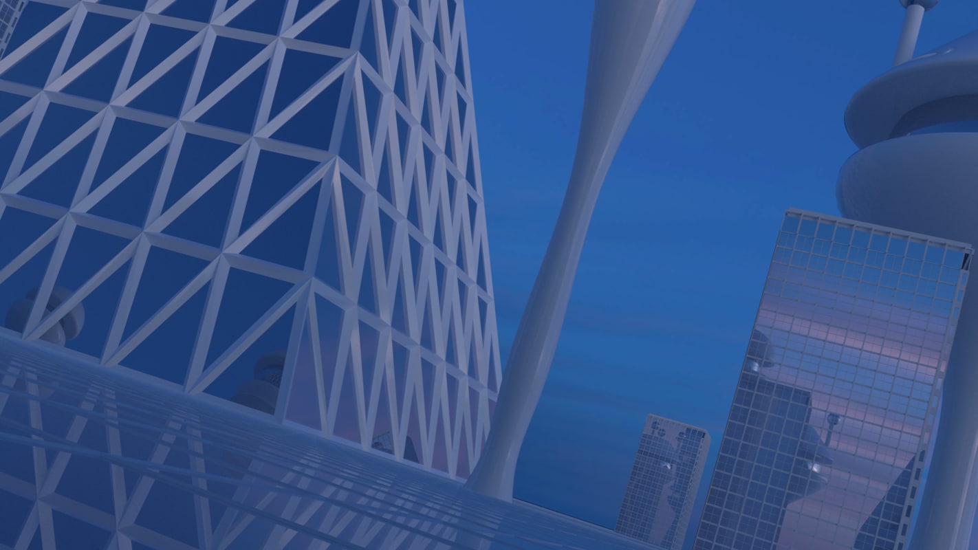 futuristic city 3d obj