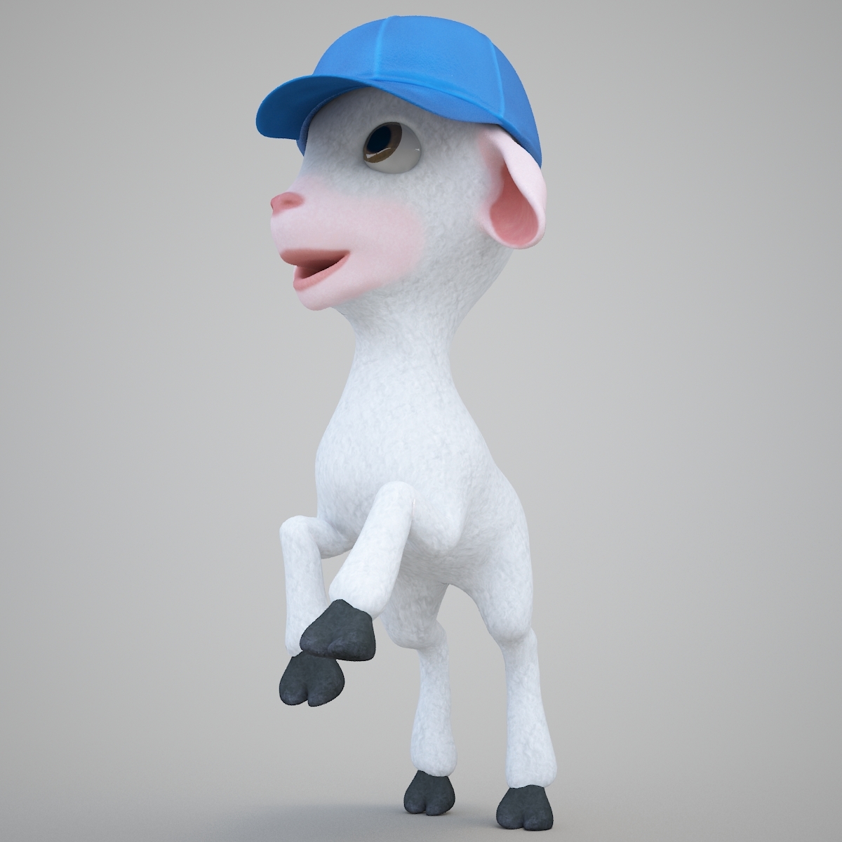 3d model of cartoon boy lamb rigged