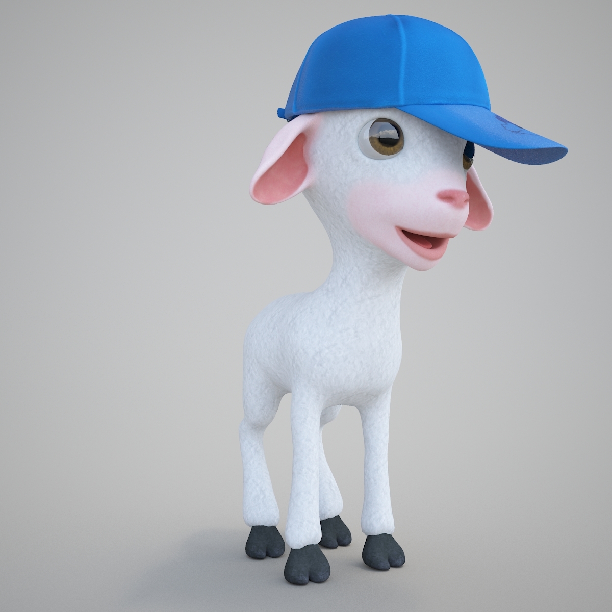 3d model of cartoon boy lamb rigged
