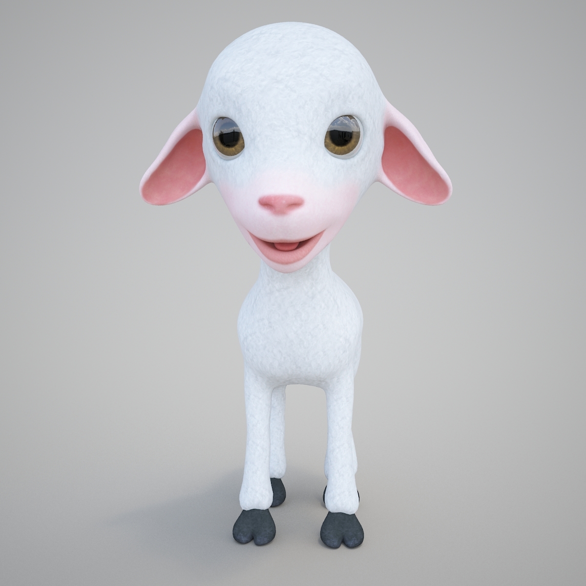 3d model of cartoon boy lamb rigged