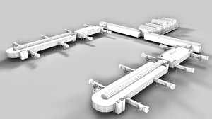 3d model airport bridges terminal
