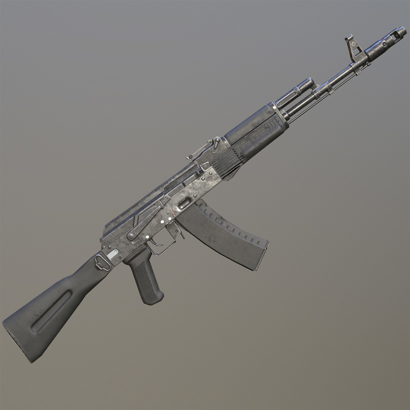 c4d kalashnikov ak-74m assault rifle