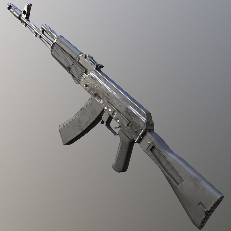 c4d kalashnikov ak-74m assault rifle