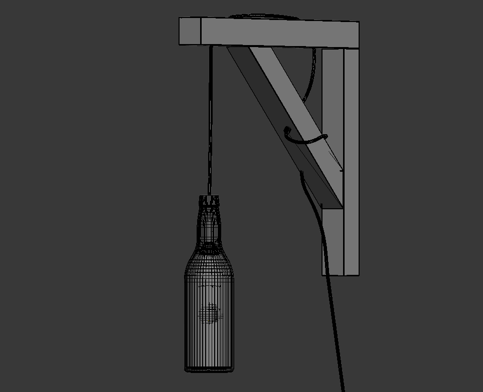industrial wall lamp bottle 3d model