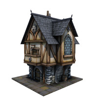 3d model medieval townhouse buildings town