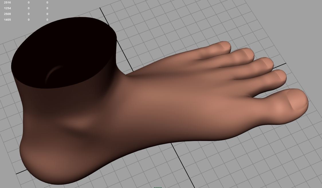 male foot texturing 3d model