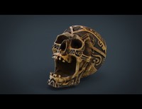 3d model skull tribal human