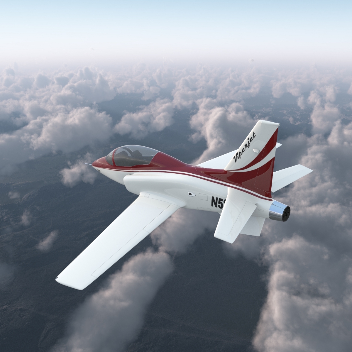 3ds max sport aircraft viperjet rigged